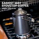 COLETTI Classic Percolator Coffee Pot — The Most Nostalgic Camping Coffee Pot, Now Modernized [Matte Gray Enamel, 12 Cup]
