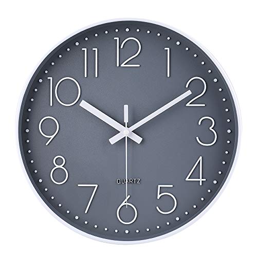 Modern 12" Silent Battery Operated Wall Clock