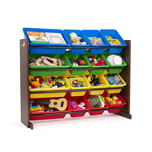 Walnut Toy Storage Organizer for Toddlers