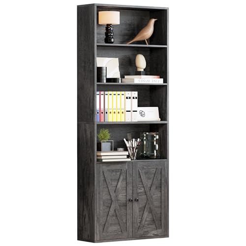 Industrial Floor Standing Bookshelf with Doors