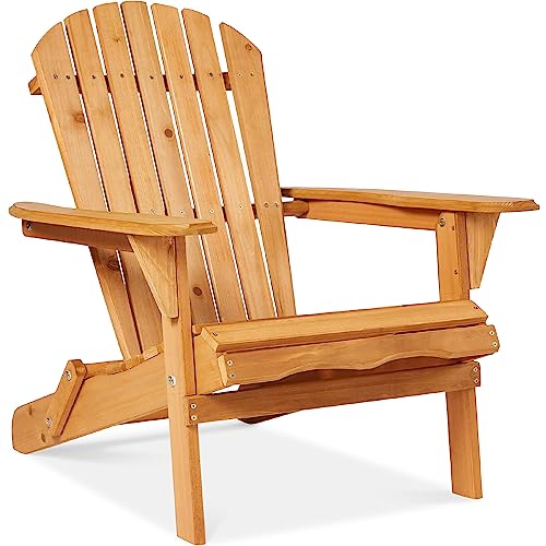 Wooden Folding Adirondack Chair for Outdoor Relaxation