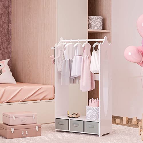 Kids Costume Organizer Hanging Closet Unit - White