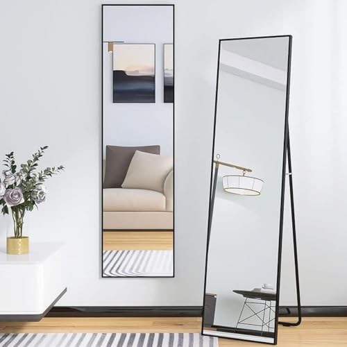 Stylish 59" Full-Length Standing Mirror - Black