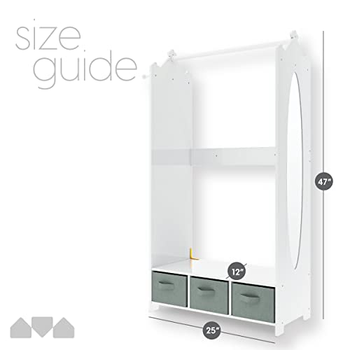 Kids Costume Organizer Hanging Closet Unit - White