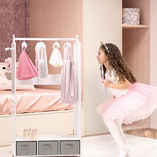 Kids Costume Organizer Hanging Closet Unit - White