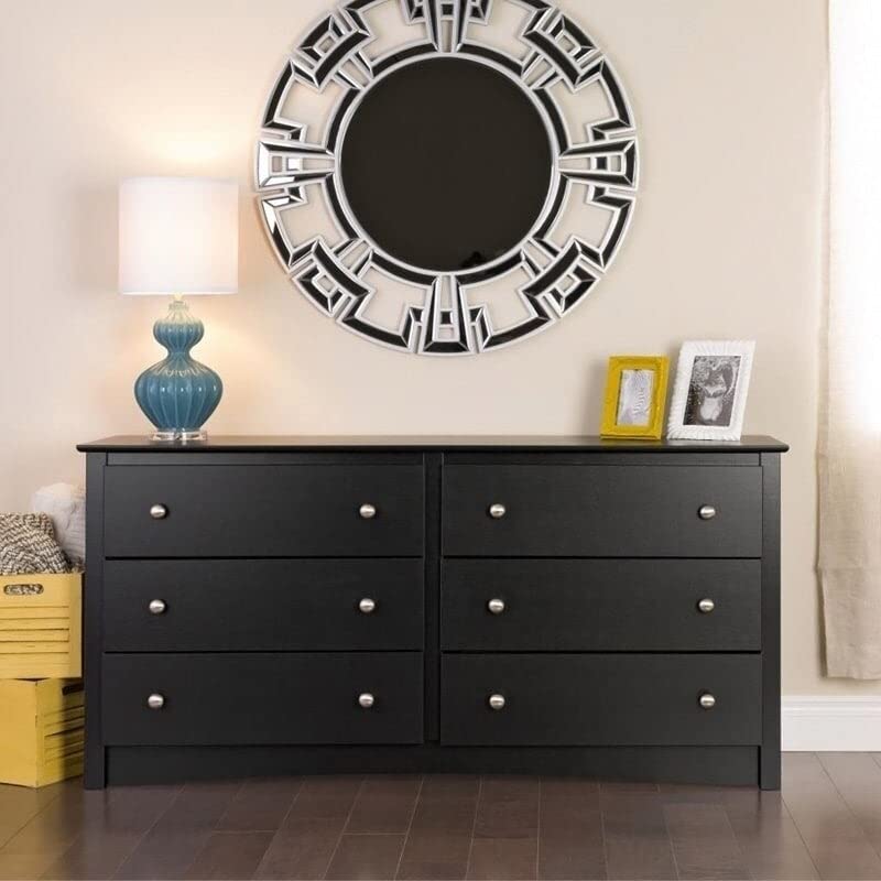Black Sonoma Double Dresser with 6 Drawers