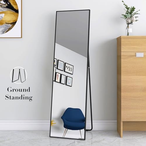Stylish 59" Full-Length Standing Mirror - Black