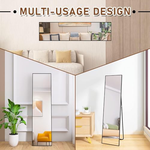 Stylish 59" Full-Length Standing Mirror - Black