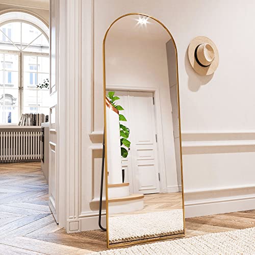 Gold Arched Full Length Leaning Mirror 64"x21