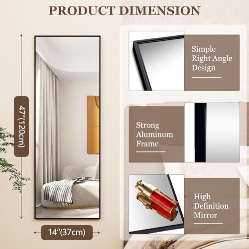 Stylish Black Full Length Wall Mounted Mirror