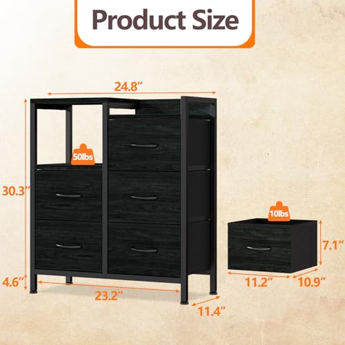 Stylish Black Oak Nightstand with Storage Drawer