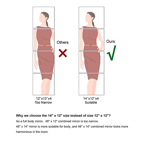 Decorative Wall-Mounted Full Length Mirror Set