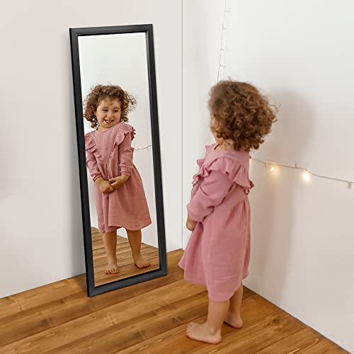 Large 43"x16" Black Full Length Bedroom Mirror