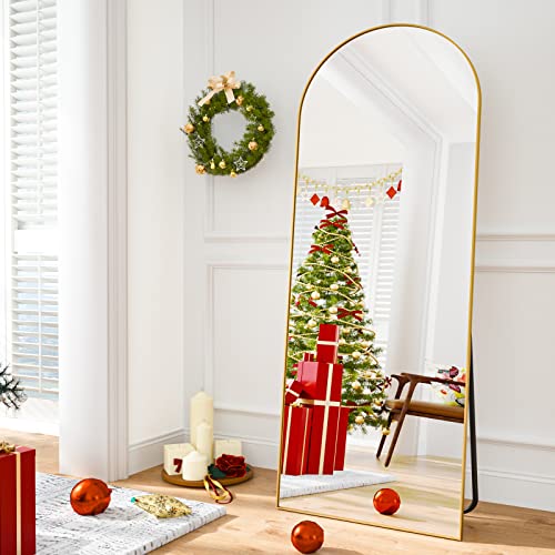 Gold Arched Full Length Leaning Mirror 64"x21