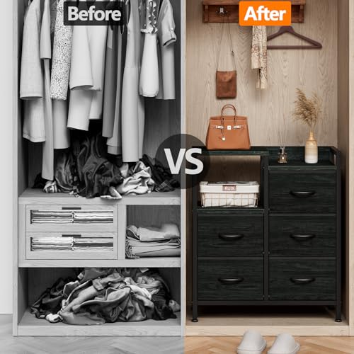 Stylish Black Oak Nightstand with Storage Drawer