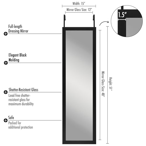 Black Full Length Over The Door Mirror