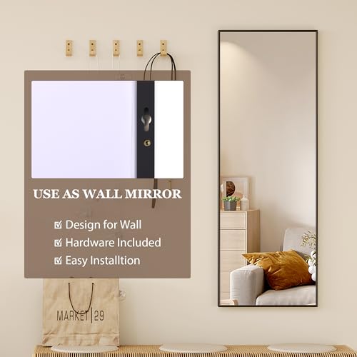 Stylish Black Full Length Wall Mounted Mirror