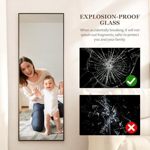 Stylish Black Full Length Wall Mounted Mirror