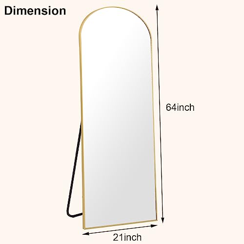 Gold Arched Full Length Leaning Mirror 64"x21