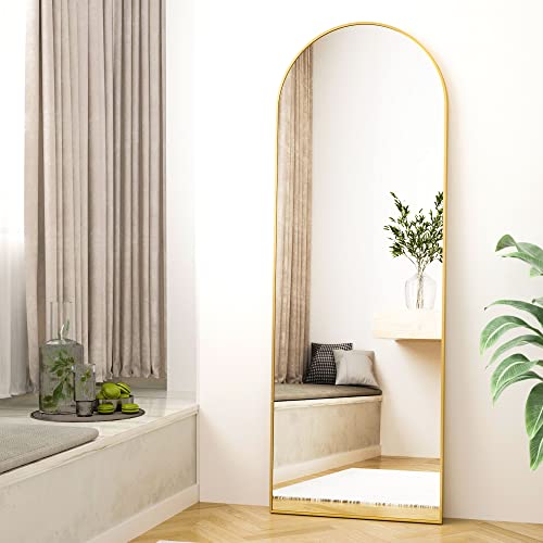 Gold Arched Full Length Leaning Mirror 64"x21