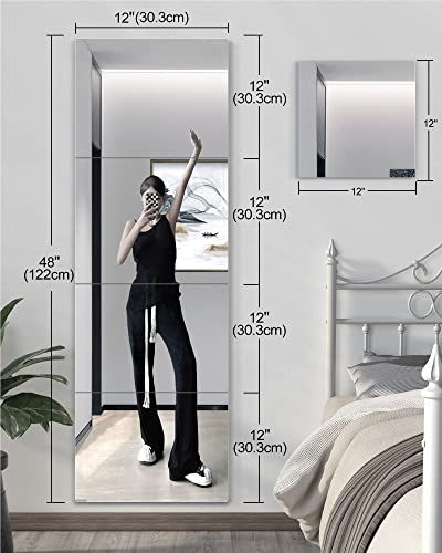 Shatterproof Full-Length Wall Mirror Set for Bedrooms