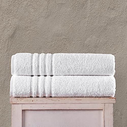 Premium Jumbo Bath Sheets - 2-Pack White Towels