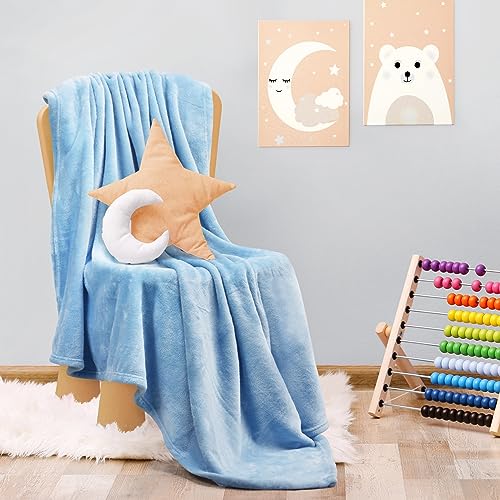 Kids Size Fleece Blanket in Washed Blue