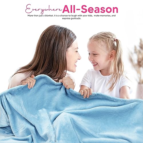 Kids Size Fleece Blanket in Washed Blue