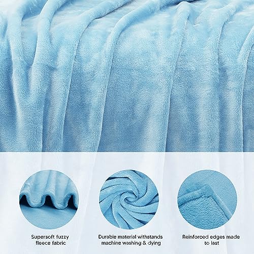 Kids Size Fleece Blanket in Washed Blue