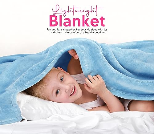 Kids Size Fleece Blanket in Washed Blue