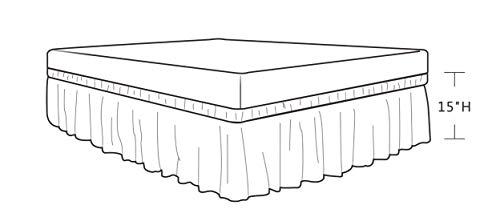 Biscaynebay Adjustable White Bed Skirt for Queen Beds