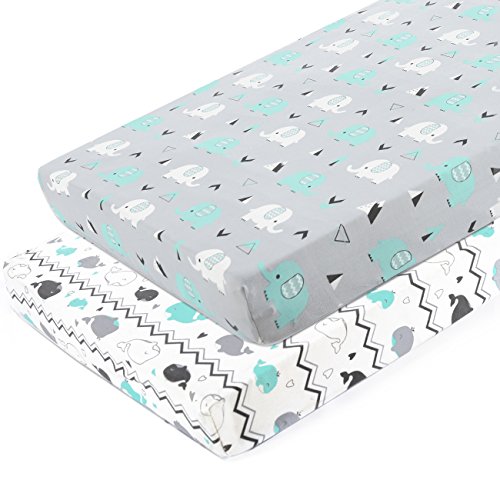Elephant & Whale Mini Crib Sheet Set