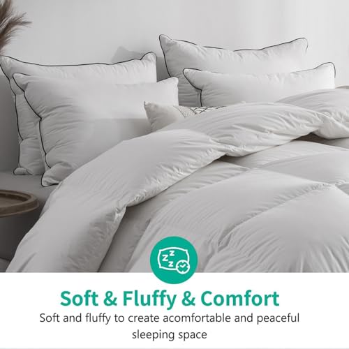 Ultra Soft Queen Feather Down Comforter, Ivory White