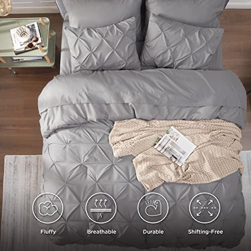 Pintuck Queen Comforter Set - 7 Pieces Grey