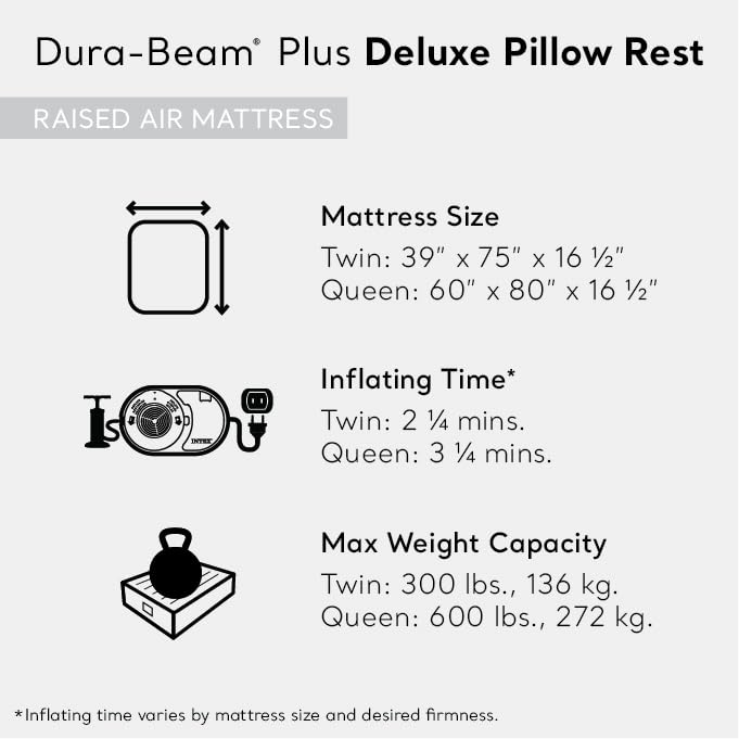 Twin Size Deluxe Pillow Rest Air Mattress