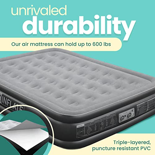 Queen Size EZ Inflate Double-High Air Mattress