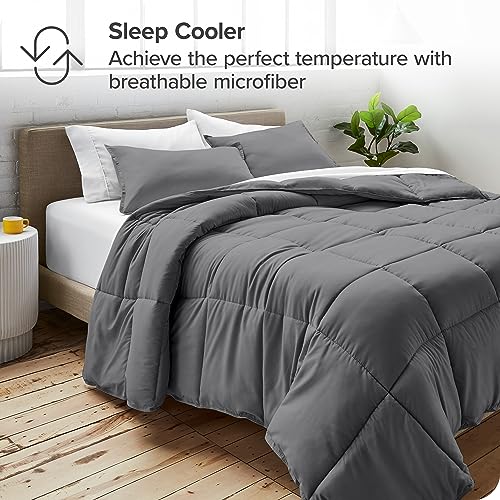 Ultra-Soft Grey Queen Comforter Set