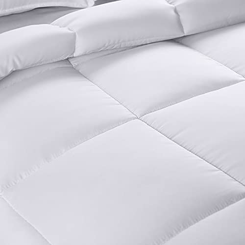 King Size All-Season White Comforter - Plush Fiberfill