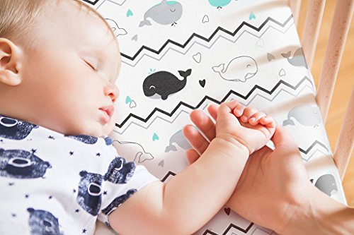 Elephant & Whale Mini Crib Sheet Set