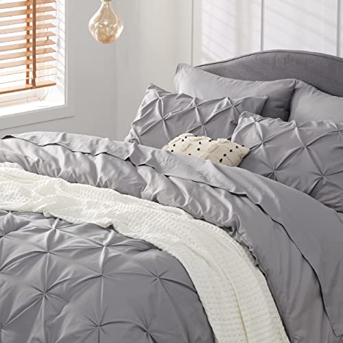 Pintuck Queen Comforter Set - 7 Pieces Grey