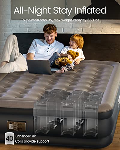 Queen Inflatable Air Mattress with Built-in Pump