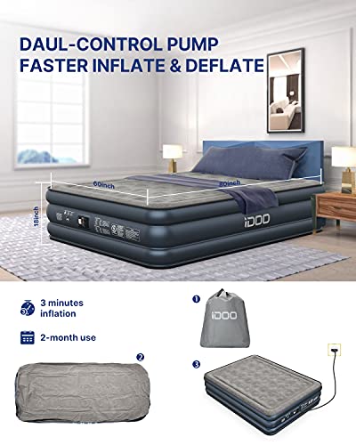 Queen Inflatable Air Mattress with Built-in Pump