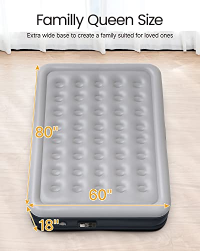 Queen Inflatable Air Mattress with Built-in Pump