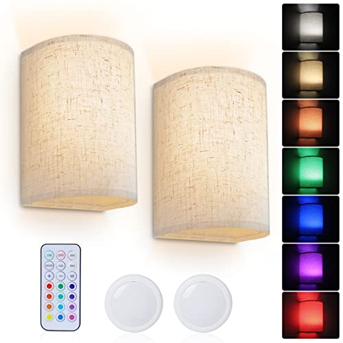 Rechargeable RGB Wall Sconces with Remote Control