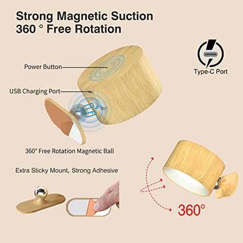 Rechargeable LED Wall Sconce for Bedroom Decor