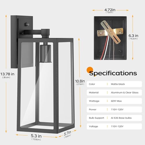 Rustic Outdoor Wall Light Fixtures - 2-Pack