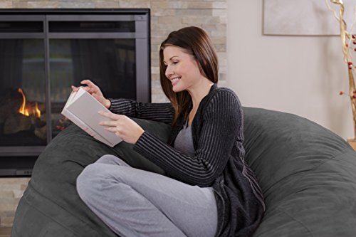 Giant 5' Charcoal Memory Foam Bean Bag Chair