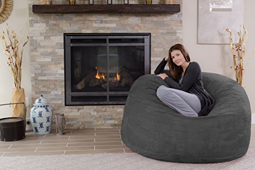 Giant 5' Charcoal Memory Foam Bean Bag Chair
