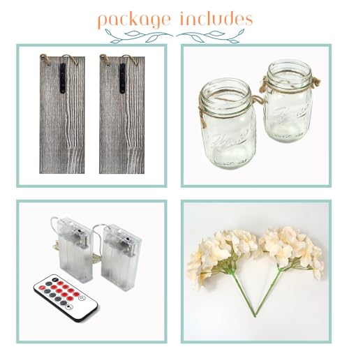 Rustic LED Wall Art Decor Set of 2