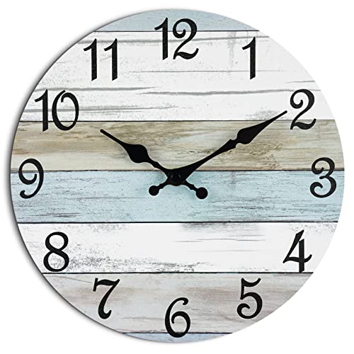 Rustic Coastal Silent Wall Clock - 10 Inch